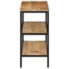 vidaXL Console Table Natural wood color with black frame