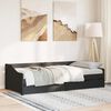 vidaXL Day Bed Black Solid Pine Wood, Engineered Wood Twin