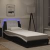 vidaXL Bed Frame Black and White Faux Leather Single Bed Frame