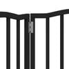 vidaXL Dog Gate Set of 3 Black Poplar Wood 59 in total length Foldable