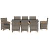 vidaXL Garden Dining Set 9 pcs Grey Poly Rattan