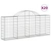 vidaXL Gabion Basket Set of 20 Silver Galvanized iron Large Durable