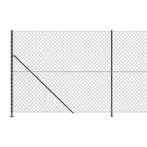 vidaXL Chain Link Fence with Flange Anthracite 4.6'x32.8'