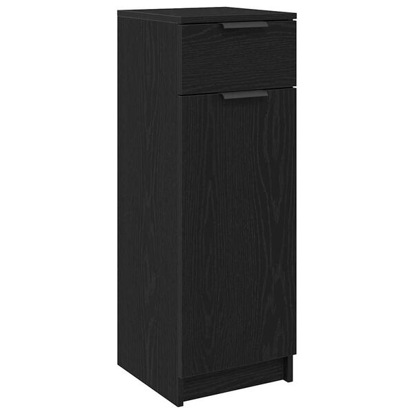 vidaXL Bathroom Cabinet with Drawer Black oak 12.60 x 13.39 x 35.43 in