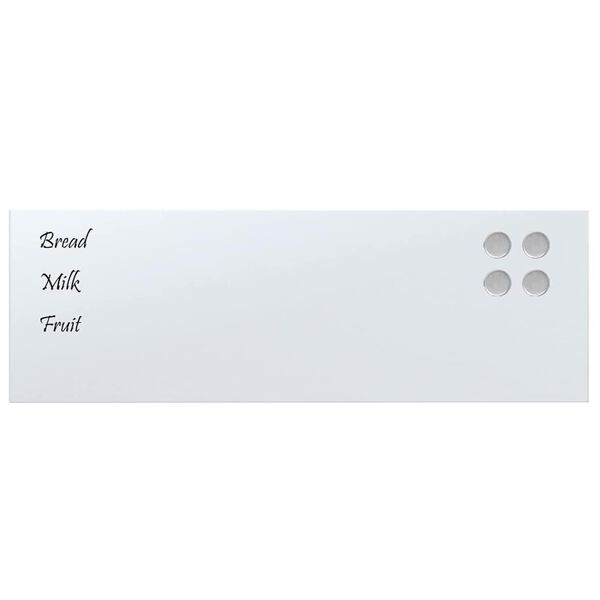 vidaXL Wall-mounted Magnetic Board White 23.6"x7.9" Tempered Glass