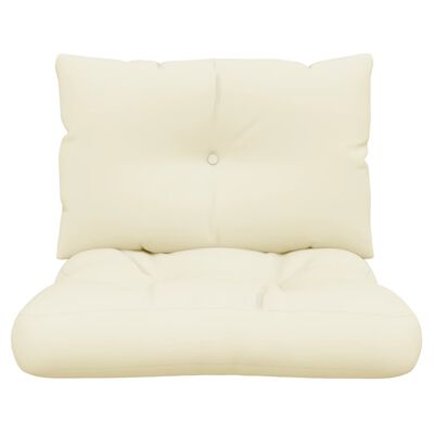 vidaXL Pallet Cushions 2 pcs Cream Fabric