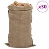 vidaXL Jute Sacks 30 pcs 25.6x53.1" 100% Jute 340 gsm