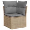 vidaXL Garden Sofa Set Beige PE rattan Large Adjustable Feet