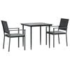 vidaXL Garden Dining Set Black