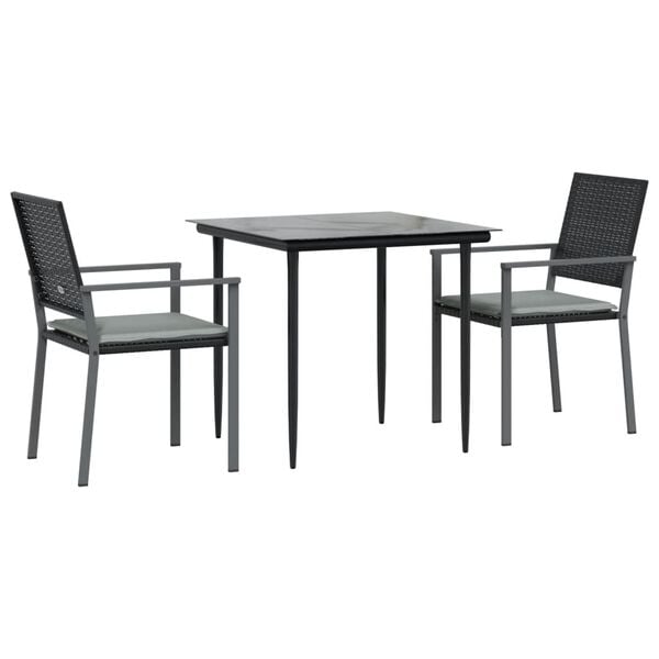 vidaXL Garden Dining Set Black