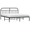 vidaXL Bed Frame Black Powder-coated steel 63 x 79 in Bed Frame