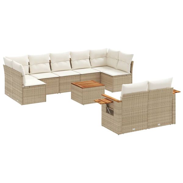 vidaXL Garden Sofa Set Beige, Cream White