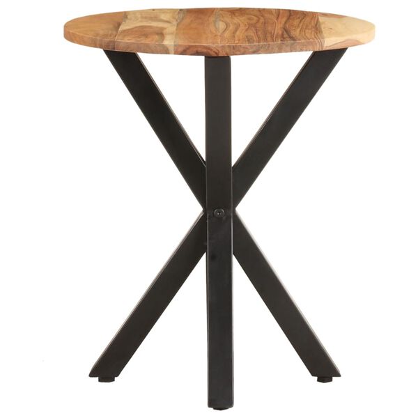 vidaXL Side Table Natural wood tones; Black legs