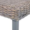 vidaXL Bench Gray Natural Natural kubu rattan, solid mango wood 43.3 in