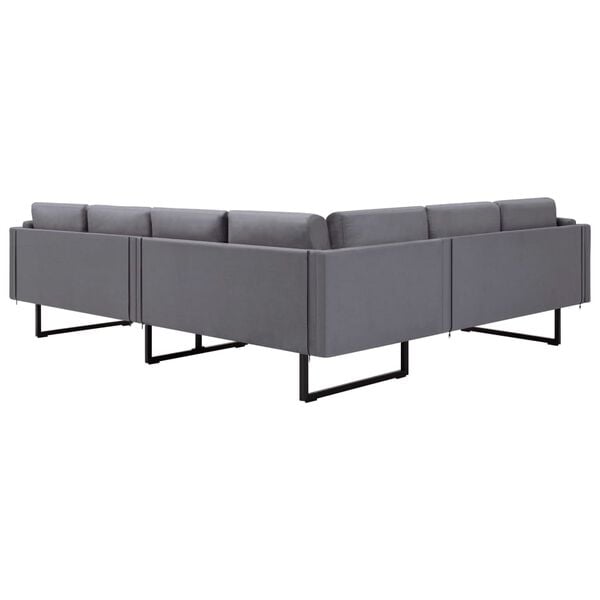 vidaXL Sofa Light grey Wood, steel, 100% polyester Large Sofa