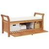 vidaXL Garden Storage Bench Cream white, natural wood