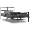 vidaXL Bed Frame Black Powder-Coated Steel Double Bed Frame