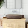 vidaXL Countertop Basin Sand and Brown Oval 23.2x15.7x5.5" Ceramic
