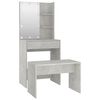vidaXL Dressing Table Set With Led Concrete grey Engineered wood, acrylic