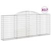 vidaXL Gabion Basket Set of 17 Silver Galvanized Iron Large Durable
