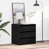vidaXL Drawer Cabinet Black 23.62 x 16.14 x 22.83 in Engineered Wood
