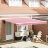 vidaXL Retractable Awning Manual Red and White 157.48 x 118.11 in