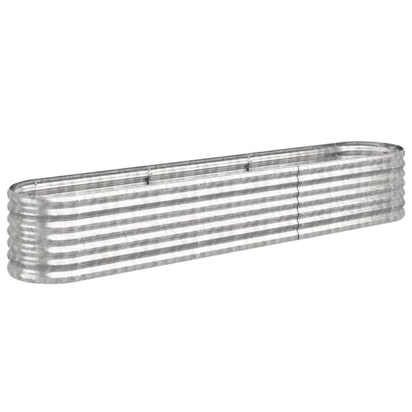 vidaXL Garden Raised Bed Silver Powder-coated steel Extra Large Durable