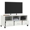 vidaXL TV Cabinet White Cold-rolled steel Medium Rollable TV Cabinet