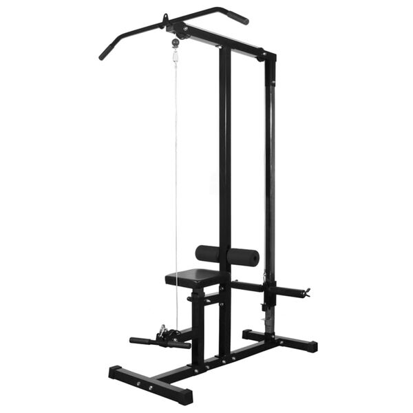 vidaXL Power Tower with Barbell and Dumbbell Set 67.2 lb (90136+90377)