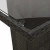 vidaXL Garden Table Black PE rattan, powder-coated steel, tempered glass
