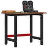 vidaXL Workbench Dark Brown 39.4"x23.6"x32.1" Solid Wood Oak Rectangular