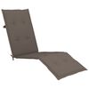 vidaXL Deck Chair Taupe Solid Acacia hardwood Standard Foldable