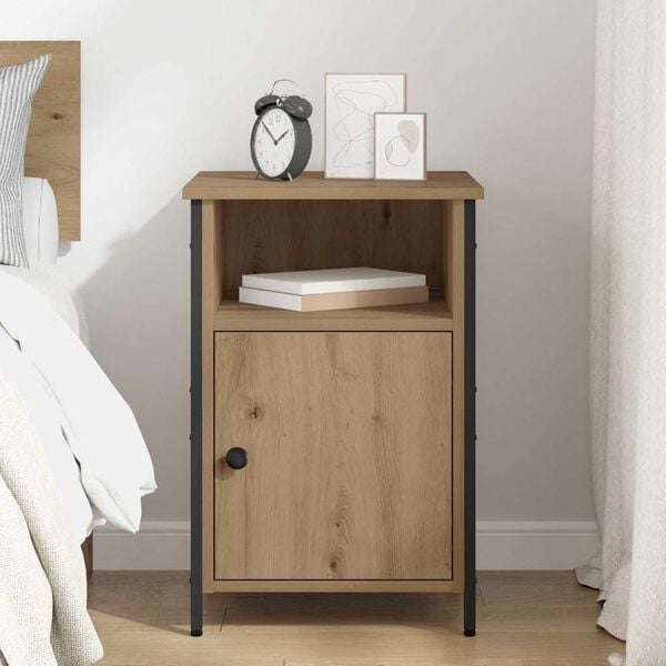 vidaXL Bedside Cabinet Artisan Oak 15.75 x 16.54 x 23.62 in