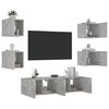 vidaXL 6 Piece TV Wall Units with LED Concrete Gray Engineered Wood