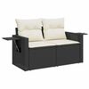 vidaXL Garden Sofa Set Black PE Rattan 8 Piece Set Modular