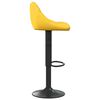 vidaXL Bar Stool Set of 2 Mustard Yellow Velvet, Steel Adjustable