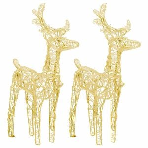 vidaXL Christmas Reindeer Set of 2 Warm white Acrylic Medium