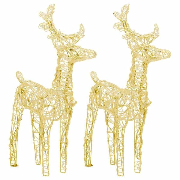 vidaXL Christmas Reindeer Set of 2 Warm white Acrylic Medium