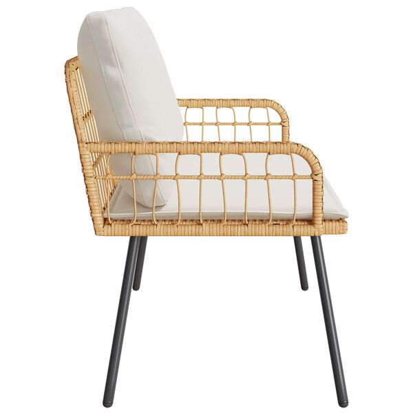 vidaXL Garden Bench with Cushion Nature 114 x 64 x 90cm Steel