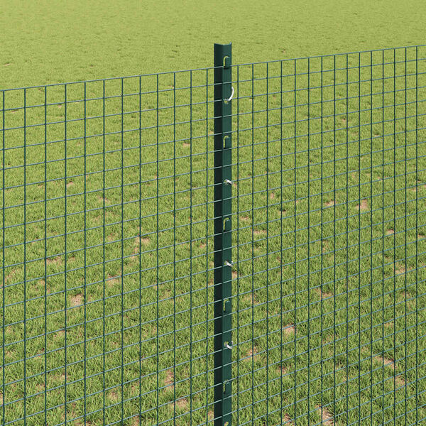 vidaXL Fence with Post Green 4.59 x 164.04 ft Steel and PVC