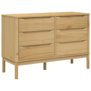 vidaXL Drawer Cabinet Wax brown Solid pine wood Large Chest Of Drawers