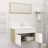 vidaXL Bathroom Furniture Set White and Sonoma Oak