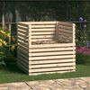 vidaXL Composter Natural Wood Solid Pine Wood 39.4 x 39.4 x 40.2 in