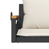 vidaXL Swing Bench Black Poly Rattan Removable Covers Swing Bench