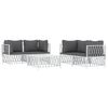 vidaXL Garden Lounge Set White, Dark Grey