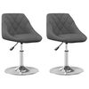 vidaXL Swivel Dining Chair Set of 2 Dark Grey Velvet, Chrome Steel Small