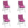 vidaXL Lowback Chair Cushion Set of 4 Pink Oxford fabric 39.4 x 19.7 in
