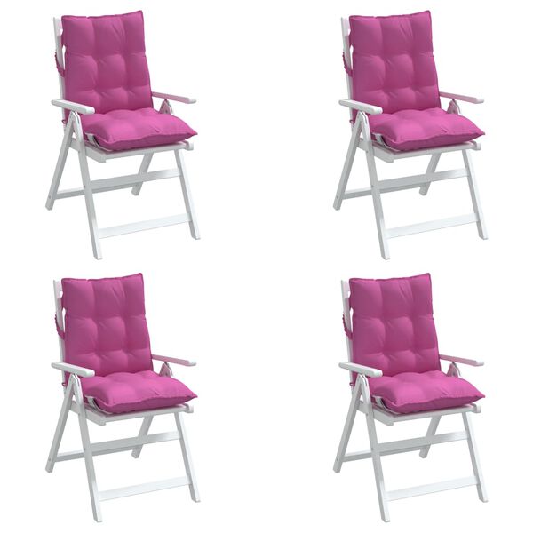 vidaXL Lowback Chair Cushion Set of 4 Pink Oxford fabric 39.4 x 19.7 in