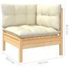 vidaXL Garden Lounge Set Cream Solid Pinewood, Polyester Large Modular
