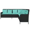 vidaXL Patio Sofa Black, Turquoise